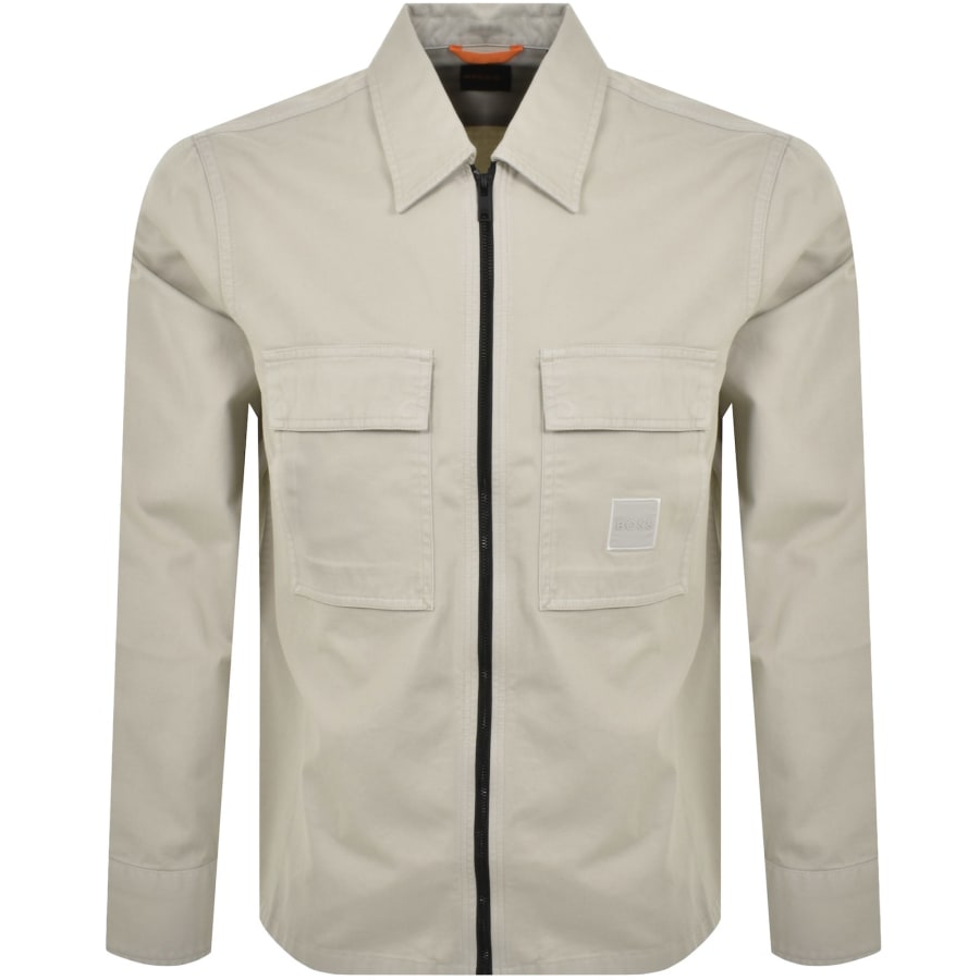 BOSS Lovel Full Zip Overshirt Beige